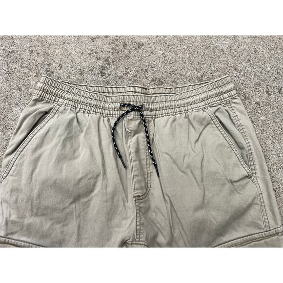 George Pants Men Size Medium (32-34) Khaki Tan Elastic Waist Joggers Pockets - Picture 3 of 8